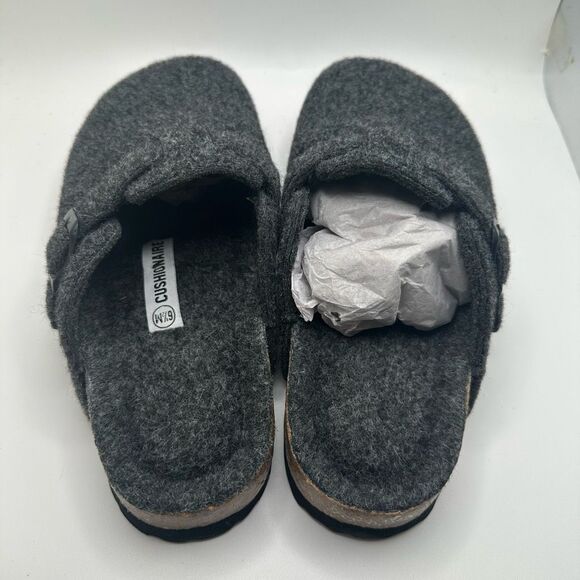 CUSHIONAIRE Hana Slip-On Buckle Clog with Cork Footbed +Memory Foam 6.5 CHARCOAL - Picture 4 of 7